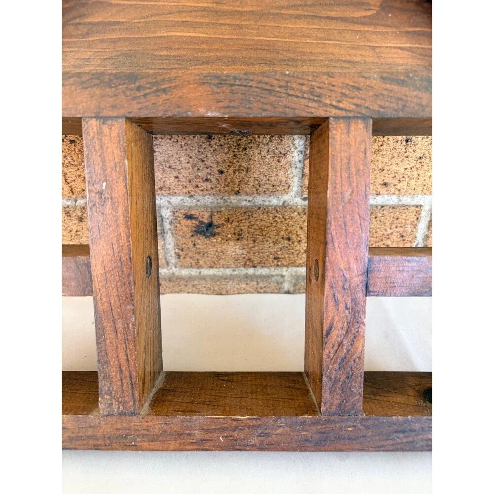 Vtg House Shaped Wood Trinket Shelf Heart Cutout Hanging Miniatures Display